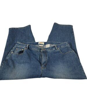 Talbots Petite Stretch Denim Capri, Women 14W, Medium Wash,  Mid Rise, EUC